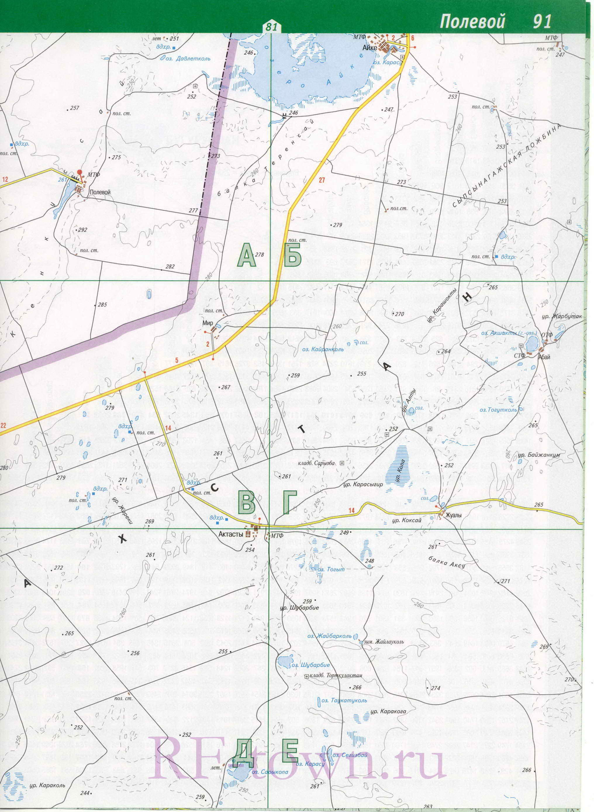Карта Светлинского района Оренбургской области. Подробная карта - Светлинский район, C1 - 